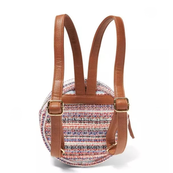 Janie & Jack Girl Poppy Red Tweed Circle Backpack - Picture 2 of 4